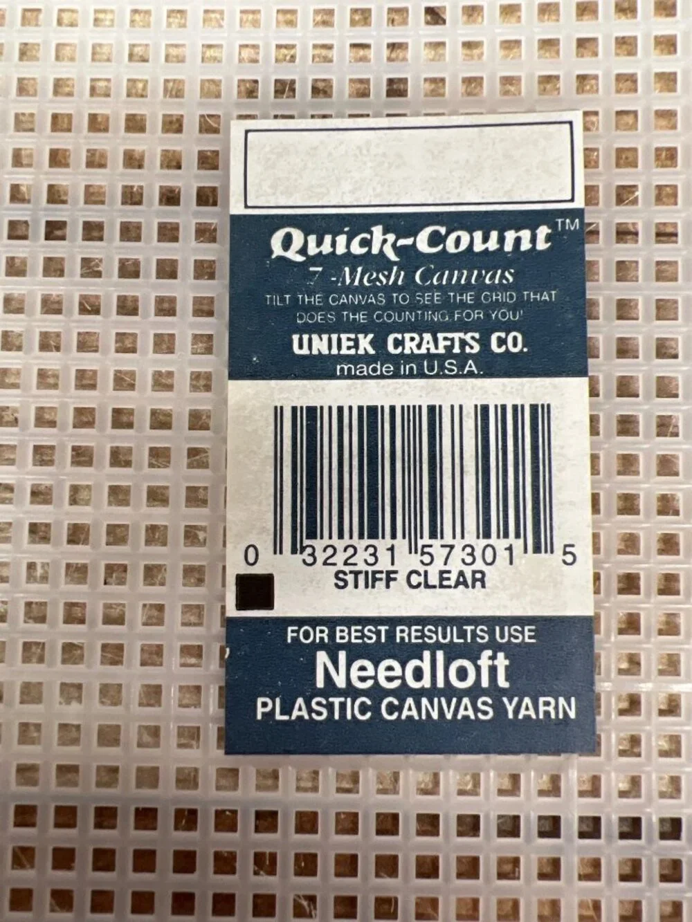 2 Quick-Count Plastic Canvas 7 & 10 Mesh Sheets Clear Craft Supplies Made In USA